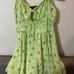 Forever 21 Green Floral Romper